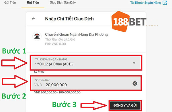 Cách rút tiền 188bet